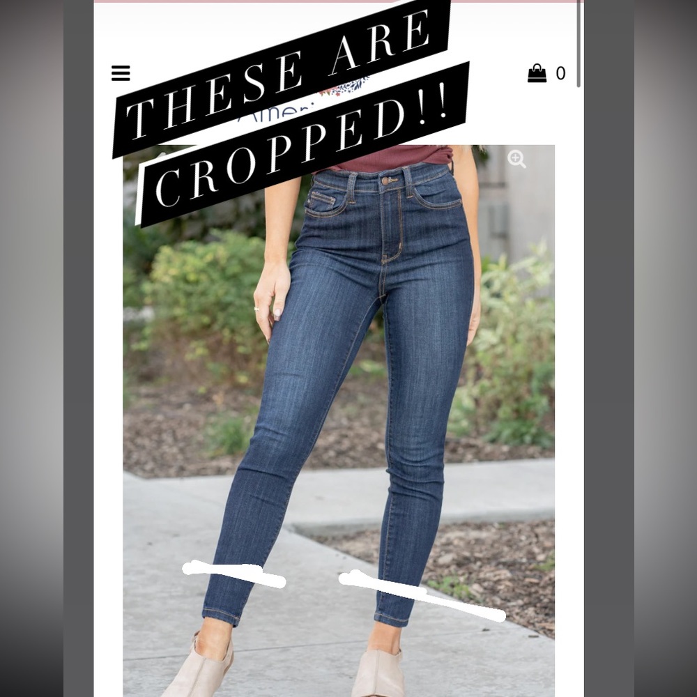 Judy Blue Battle Creek High Rise Skinny Jeans CROPPED